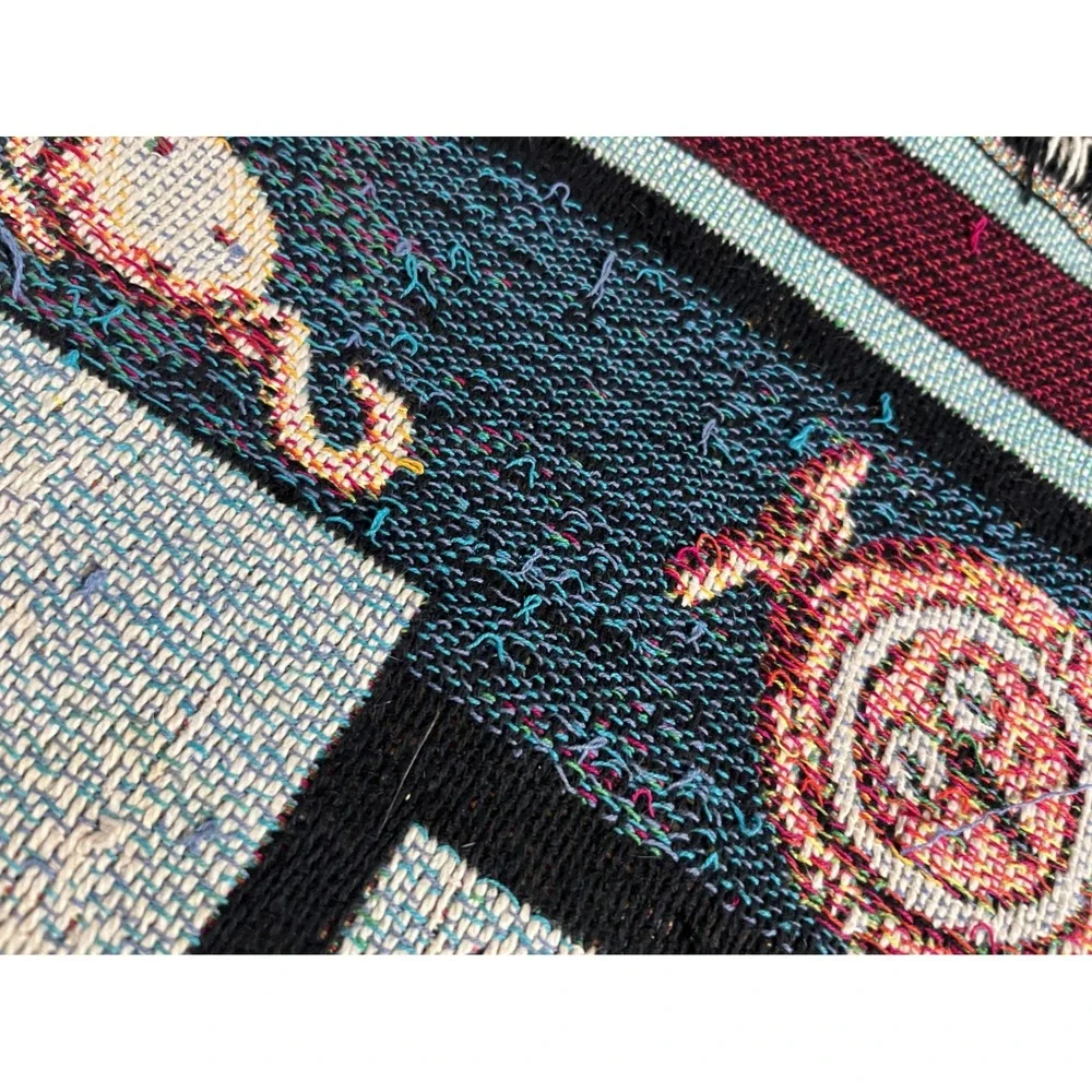 Goodwin Weavers Throw Tapestry Blanket Blue Lighthouse Nautical Woven Cotton